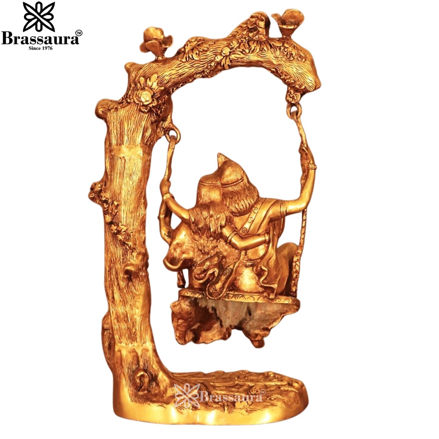 Brass Radha Krishna Jhula Idol Weight 15.6 Kg And Height 22.5 Inch