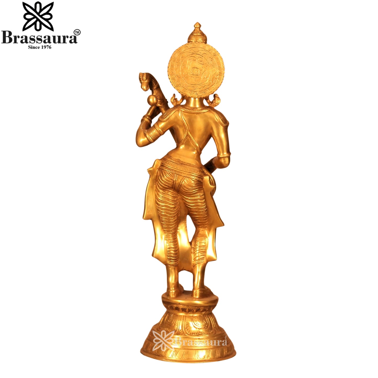 Brass Standing Saraswati Statue Weight 12.6 Kg And Height 29 Inch