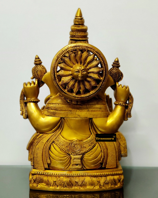 Brassaura™ Brass Surya Ganesha Statue – Height 20 Inches, Weight 23 Kgs