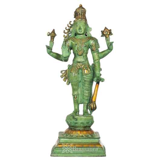 Brass Harihara Vishnu Statue Weight 10 Kg And Height 21.5 Inch