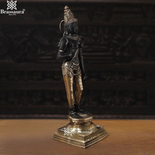 Brass Classic Parvati Statue Weight 11.57 Kg And Height 27 Inch