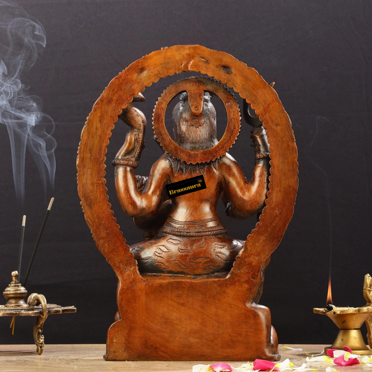 Brassaura™ Pure Brass Lord Ganesha on Lord Shiva’s Lap – Height 12 Inches, Weight 4 Kgs