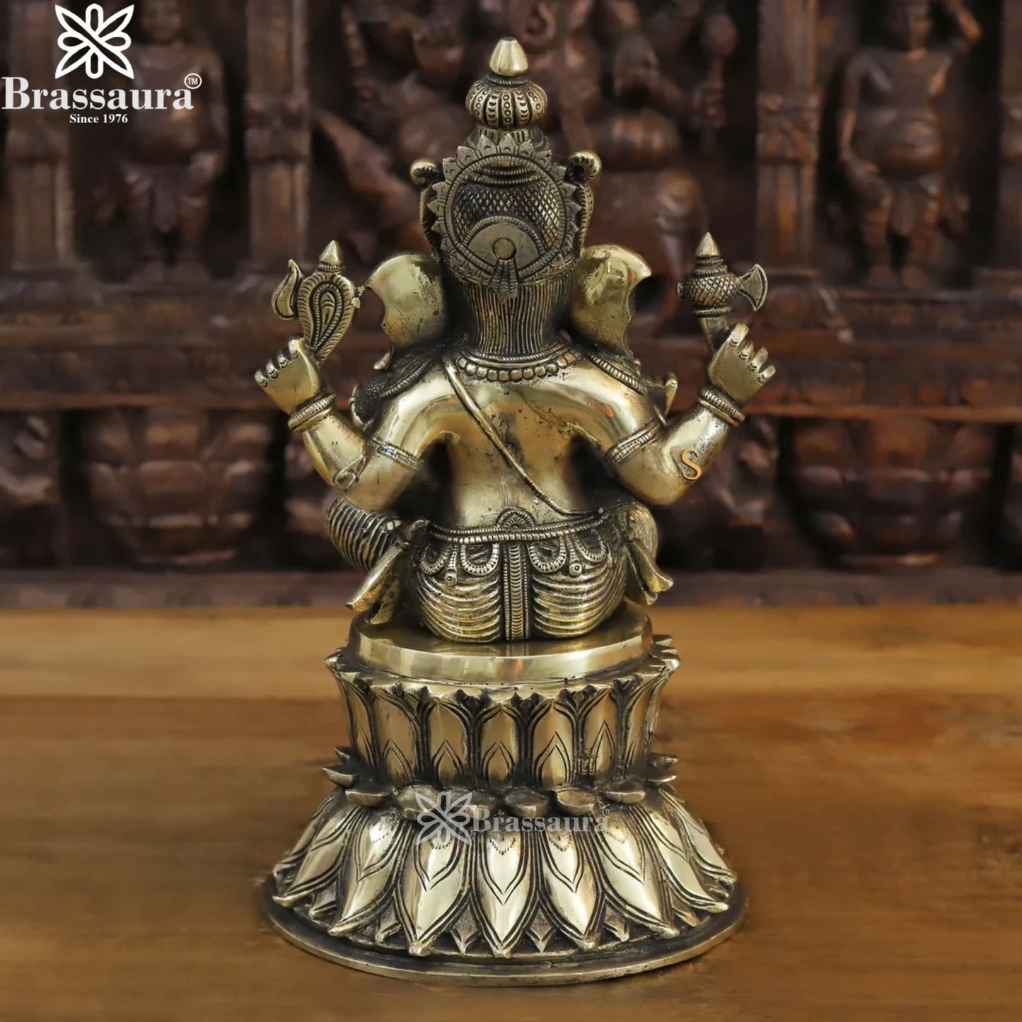 Brass Lakshmi Ganesh Saraswati Murti Weight 24.4 Kg And Height 15 Inch