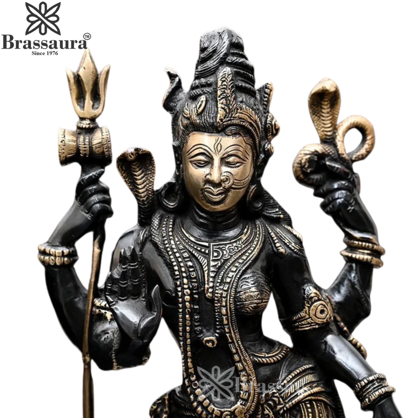 Brass Aardhnareshwar Statue Weight 9.66 Kg And Height 17.5 Inch