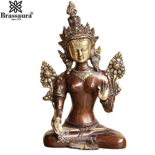 Brass Antique Tara Statue Weight 3 Kg And Height 7 Inch