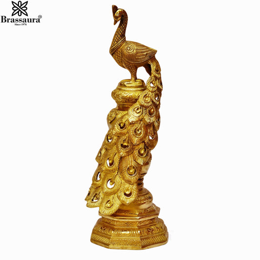 Brass Peacock For Home Décor And Gift Items Weight 8 kg Height 19 Inch