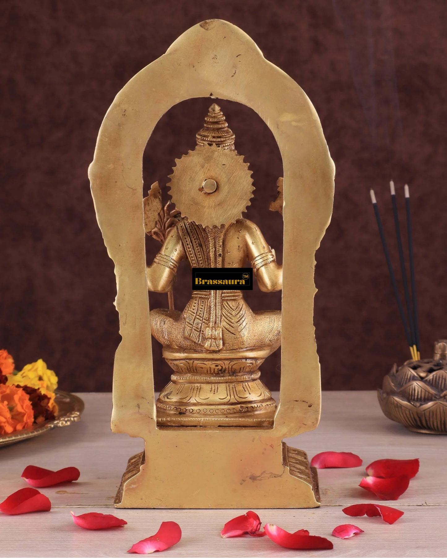 Brassaura™ Brass Rajarajeshwari Lalita Devi Idol – 10 inch | 2.67 kg | Handcrafted Brass Statue for Home Temple & Spiritual Decor