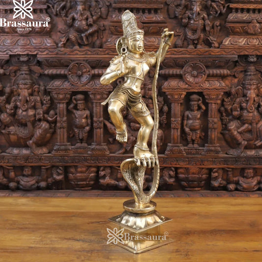 Brass Dancing Krishna Murti Weight 13.96 Kg And Height 29.5 Inch