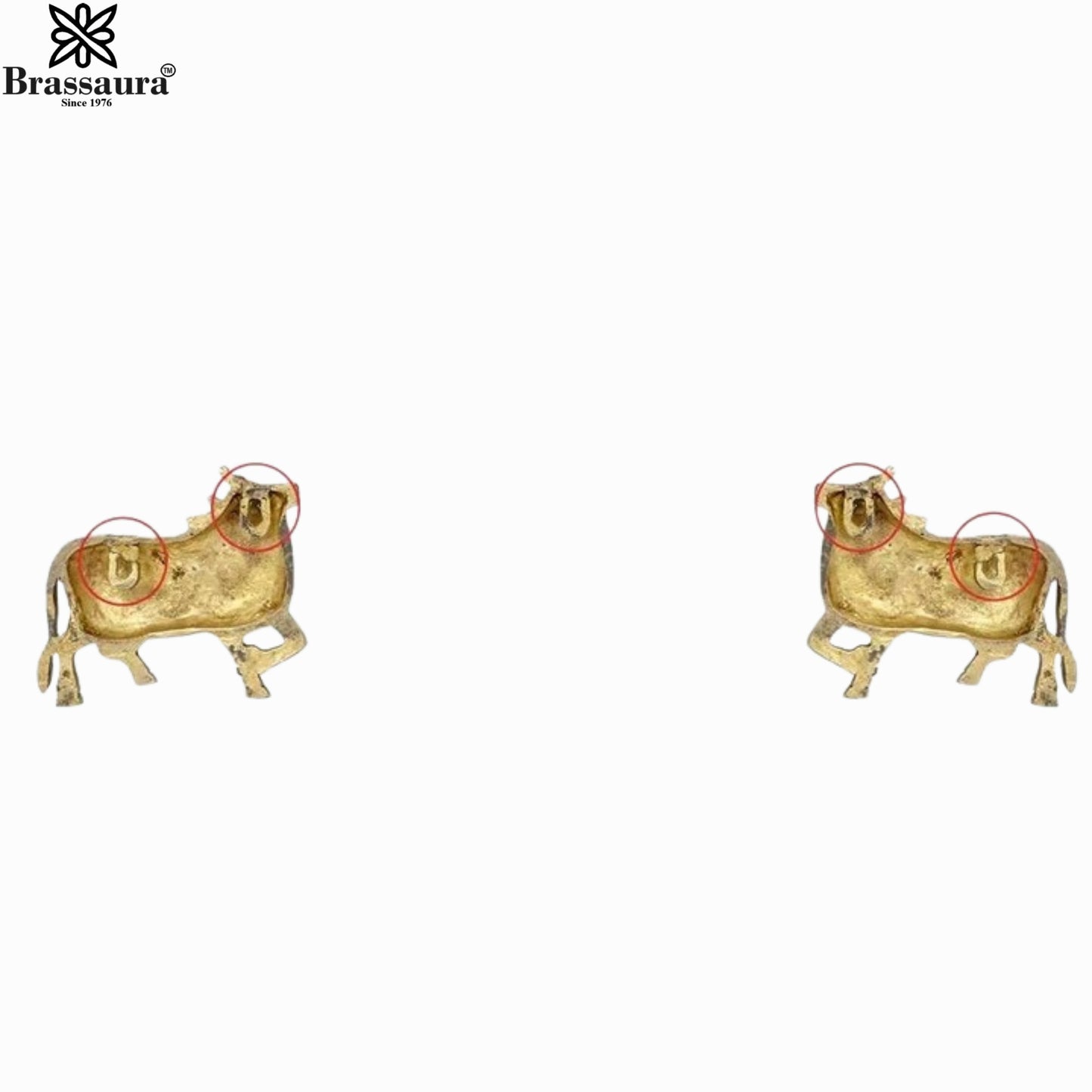 Brass Nandi For Home Décor And Gift Items Weight 1.58 kg Height 4.7 Inch