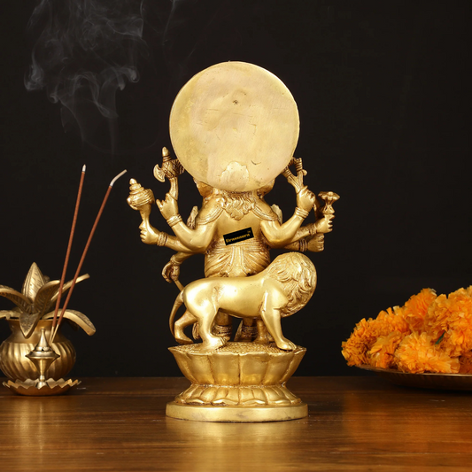 Brassaura™ Ashirwaad Kana Drishti Vinayaka Ganesha Brass Idol – 12 Inch Height | 7 Inch Width | 4.1 kg | Protective & Blessing Statue