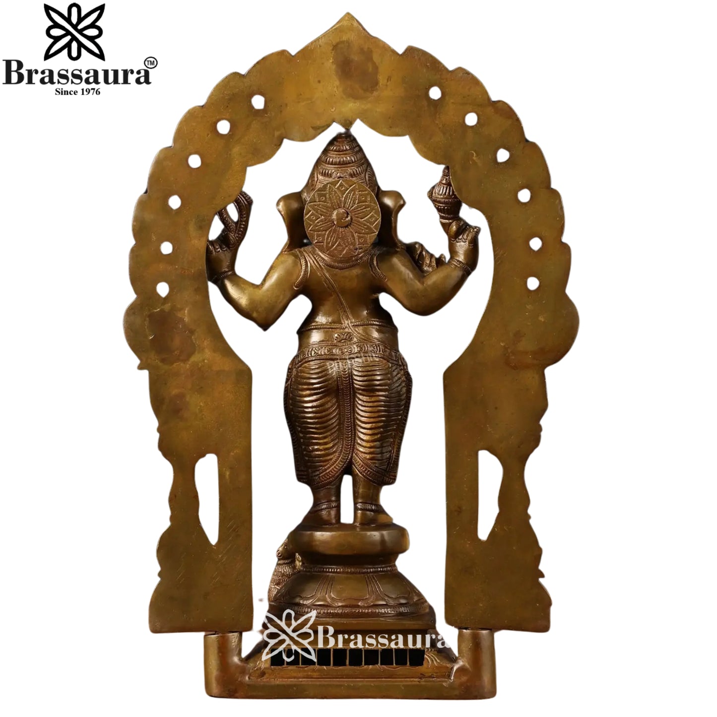 Brass Vintage Ganesha Statue Weight 5.6 Kg & Height 14 Inch