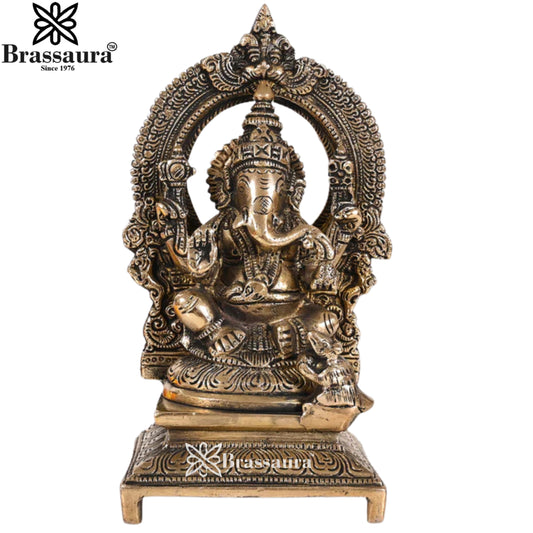 Brass Ganesha Statue Weight 1.73 Kg & Height 7.5 Inch