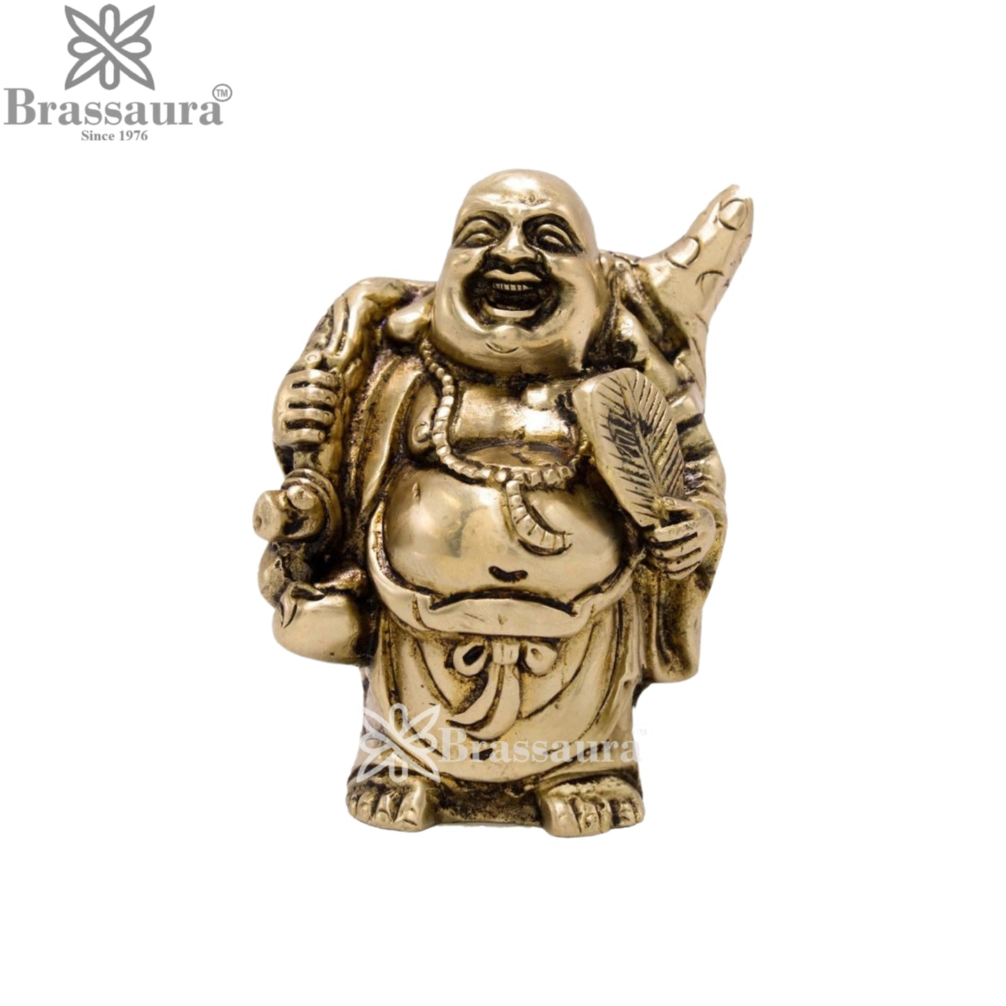 Brass Laughing Buddha Weight 0.4 kg & Height 3.5 Inch