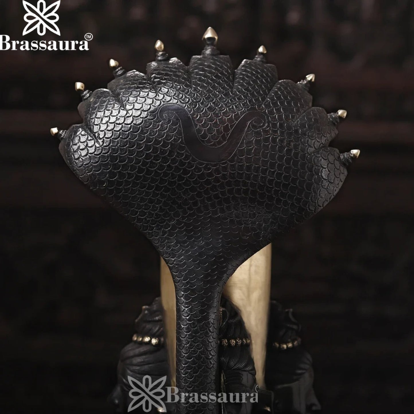 Brass Big Black Shivling With Naagraaj Statue Weight 31 Kg And Height 25 Inch