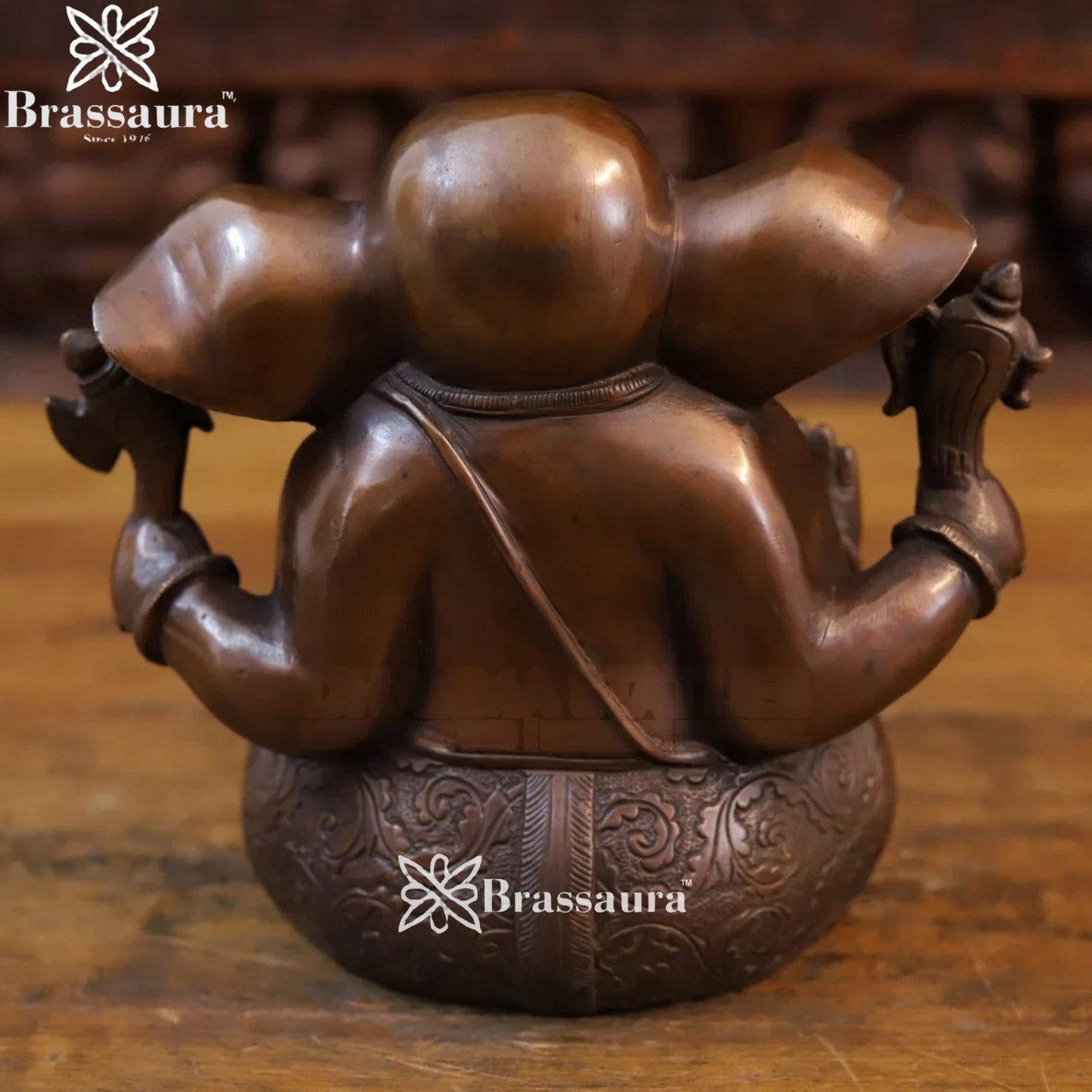 Brass Ganesha Weight 3.34 Kg & Height 7.5 Inch