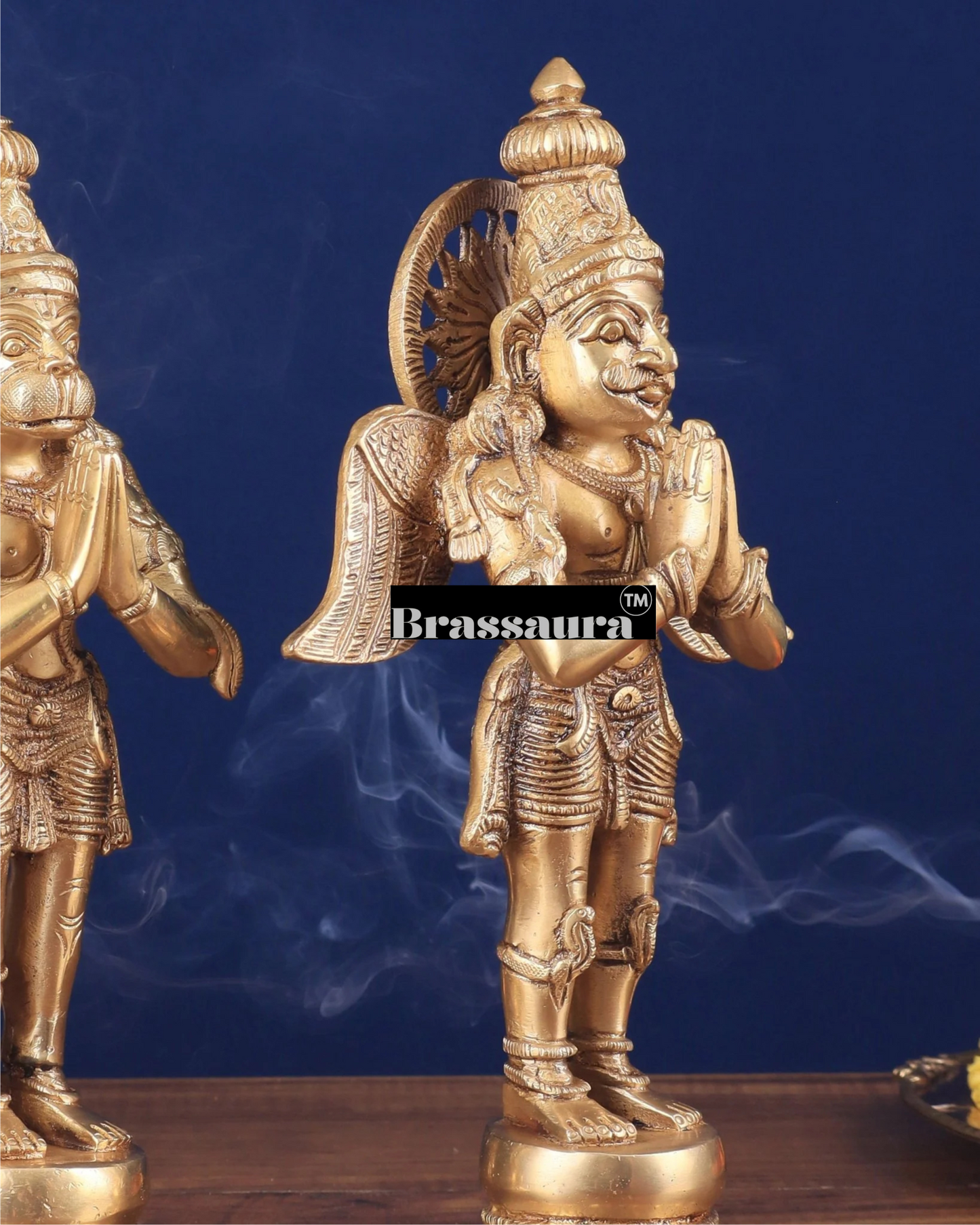 Set of 2 Brass Idols with Superfine Carvings – Height 12 Inches, Weight 3 Kgs Each (Total 6 Kgs)