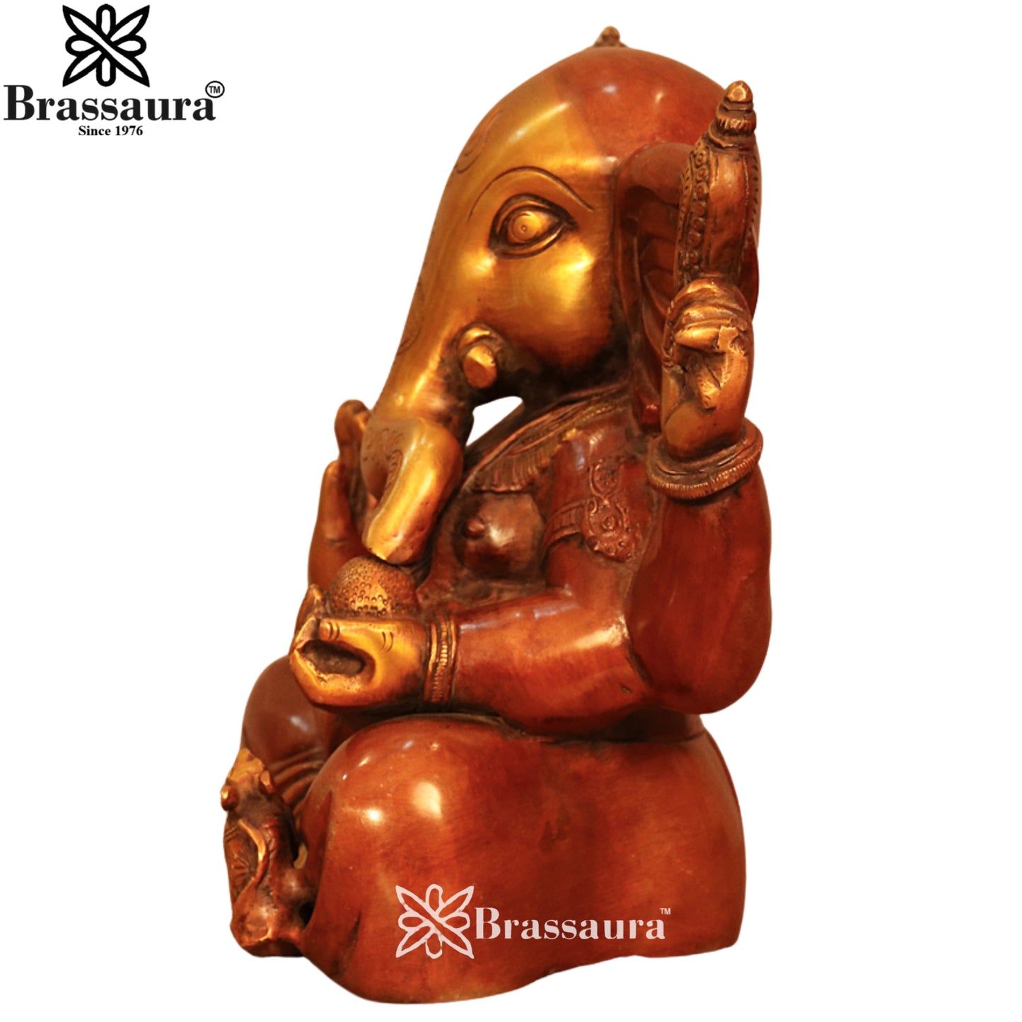 Brass Ganesha Statue Weight 7.5 Kg & Height 10.5 Inch