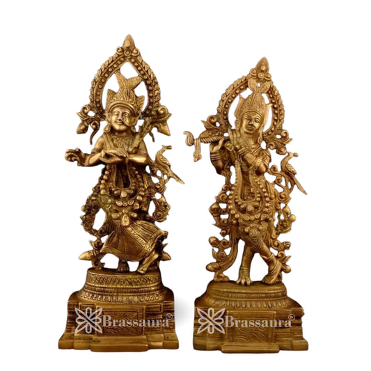 Brass Radha Krishna Murti Weight 7.2 Kg And Height 14 Inch