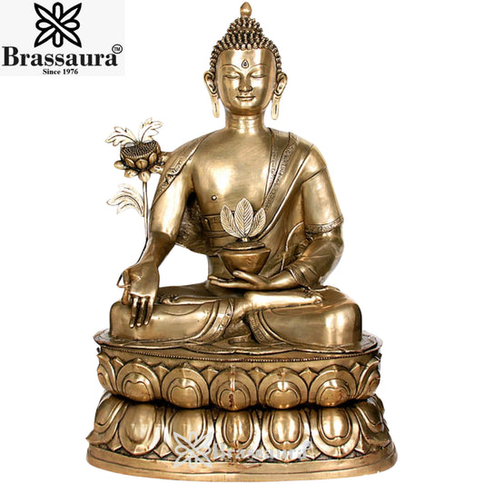 Brass Artistic Buddha Weight 48 Kg & Height 38.4 inch