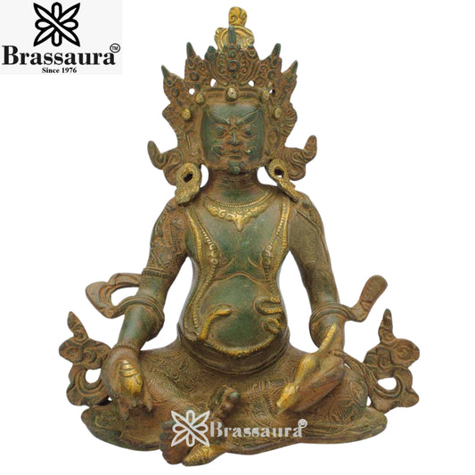 Brassaura™ Brass Kuber Idol – Height 10 Inches & Weight 3.3 Kgs | Religious & Cultural Décor