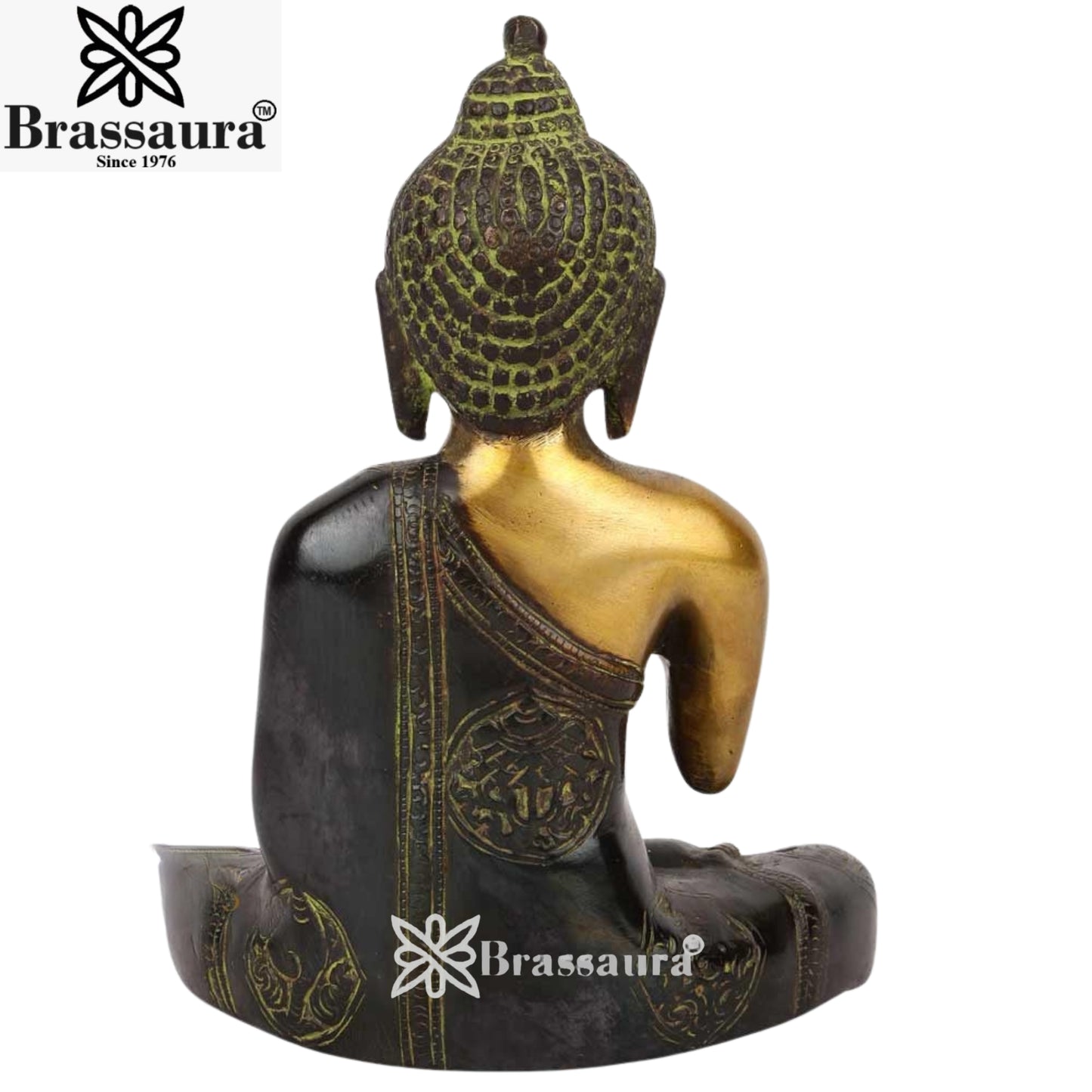 Brass Blessing Artistic Buddha Weight 1.8 kg & Height 8 Inch