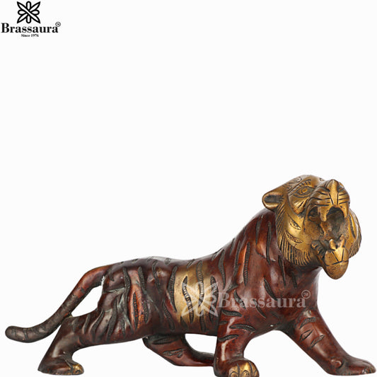 Brass Tiger For Home Décor And Gift Items Weight 3.2 kg Height 7 Inch