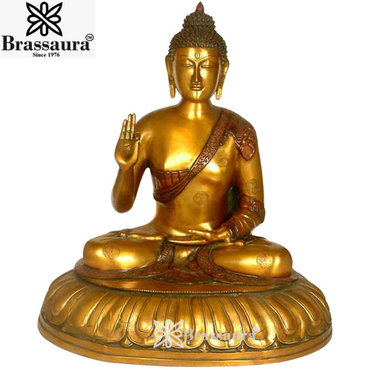 Brass Artistic Buddha Weight 16 Kg & Height 22.5 inch