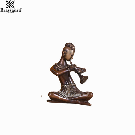 Brass Musician For Home Décor And Gift Items Weight 2.87 kg Height 6 Inch