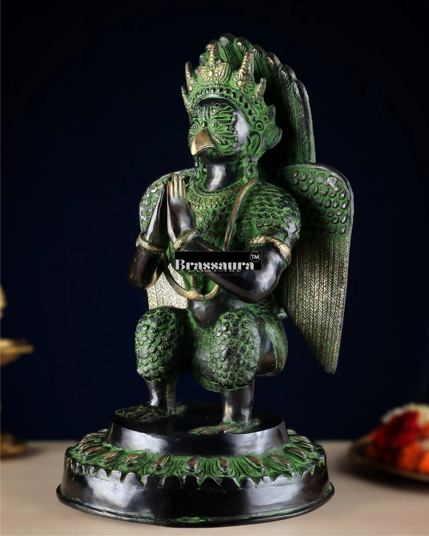 Black & Green Antique Brass Idol – Height 17 Inches, Weight 12.7 Kgs