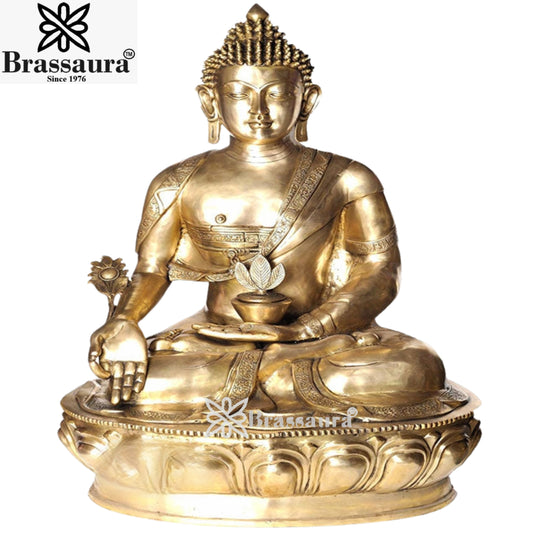 Brass Bhumisprasa Royal Golden Buddha Weight 86 Kg & Height 46 Inch