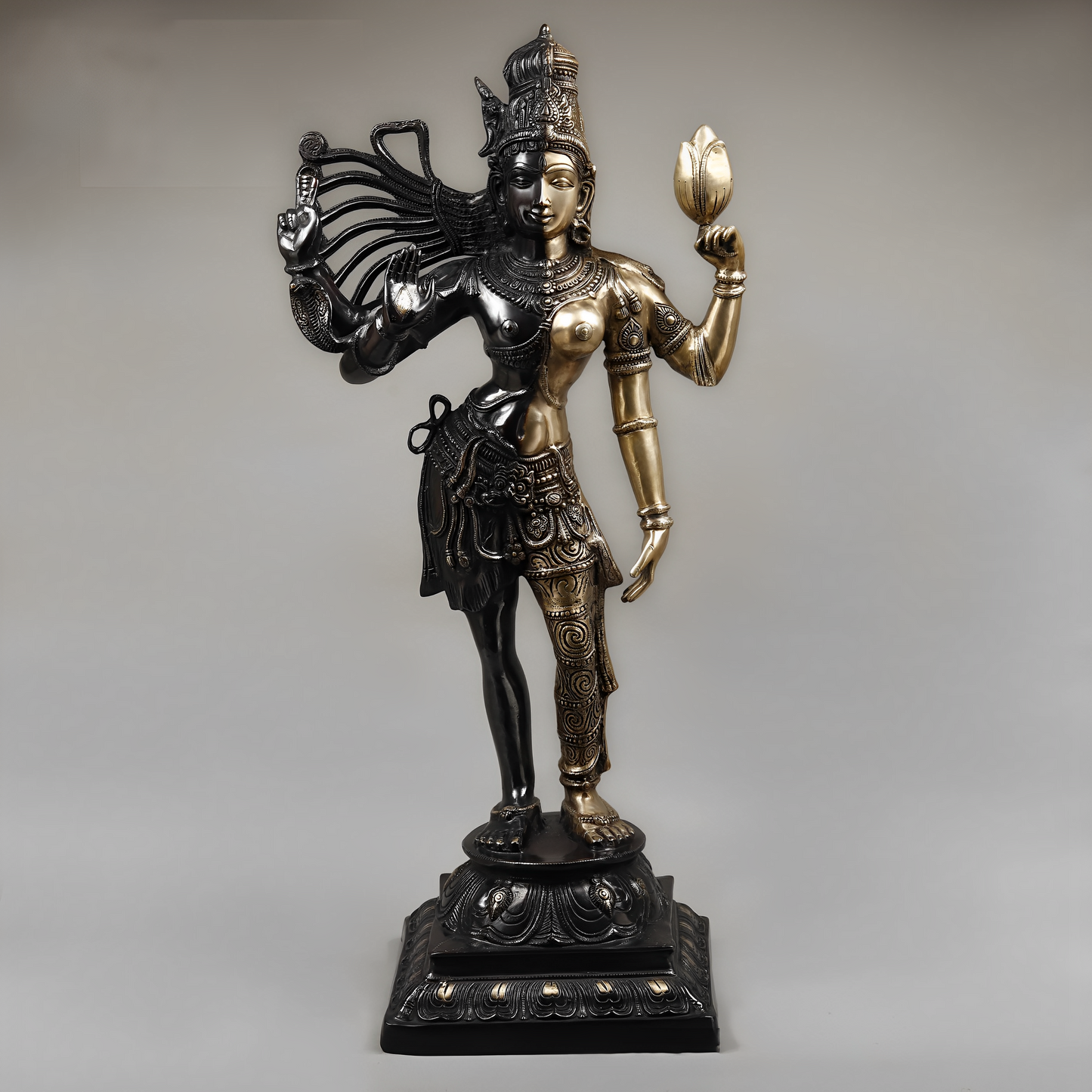Brass Aardhnareshwar Statue Weight 29.63 kg & Height 40 Inch
