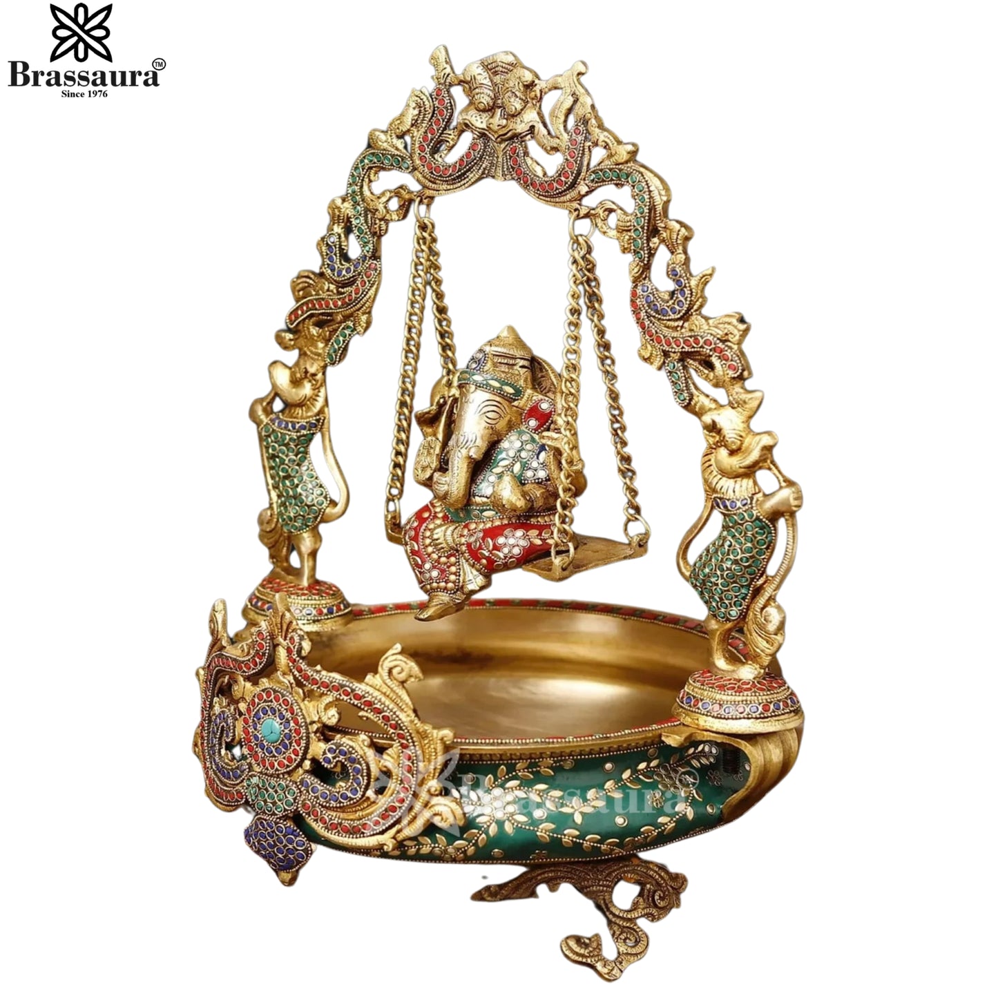 Brass Ganesh Urli For Home Décor And Gift Items Weight 12.8 kg Height 20 Inch