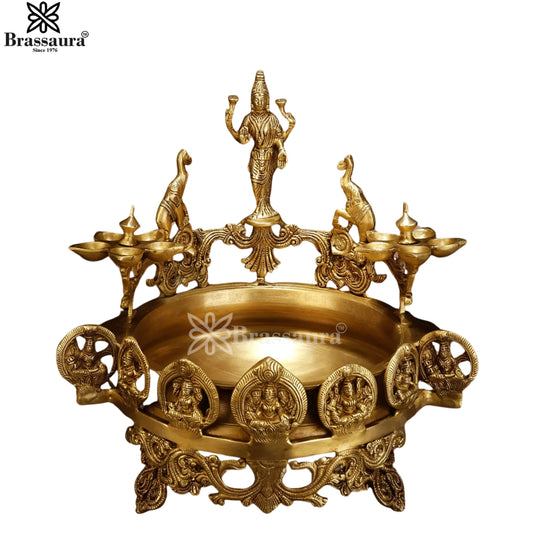 Brass Asthlaxmi Urli For Home Décor And Gift Items Weight 13 kg Height 16 Inch