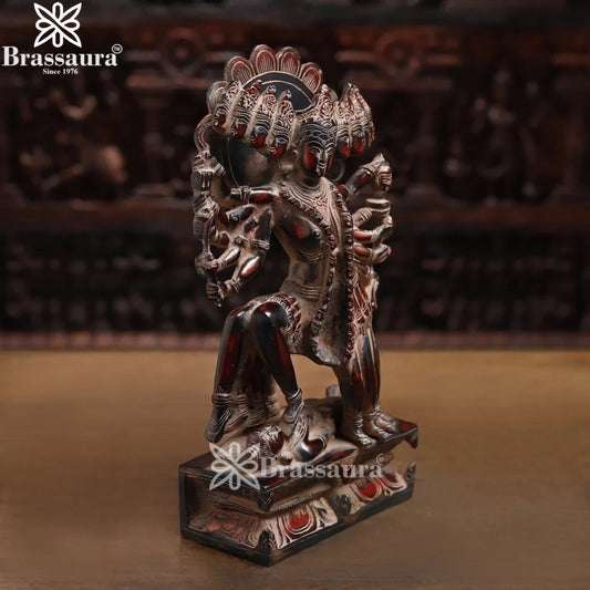 Brassaura™ Artistic Brass 10 Leg Kali Maa Murti – Height 15 Inches & Weight 8.420 Kgs | Spiritual Home Accent