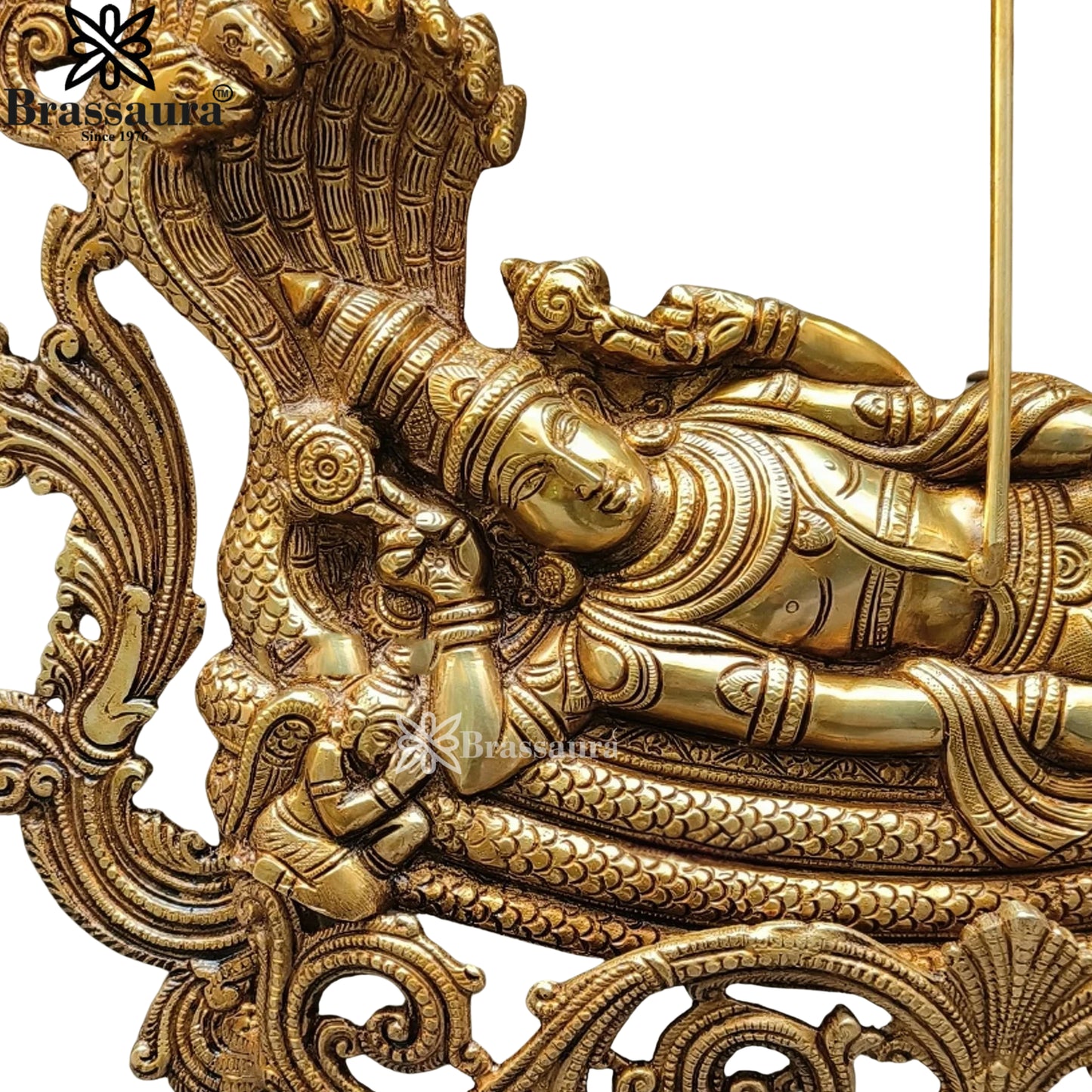 Brass Vishnu Laxmi Wall Hanging Statue Weight 11 Kg And Height 23 Inch