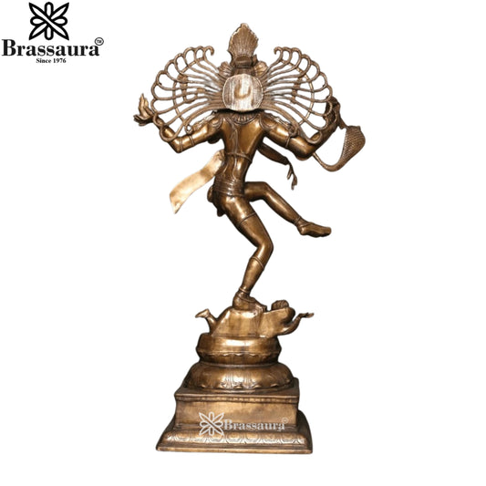 Brass Antique Dancing Natraj Statue Weight 40.5 Kg And Height 9.5 Inch