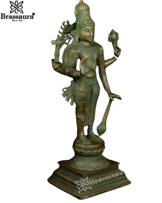 Brassaura® Hari-Hara (Shankaranarayana) Brass Statue | Pure Brass | Height 21 Inches