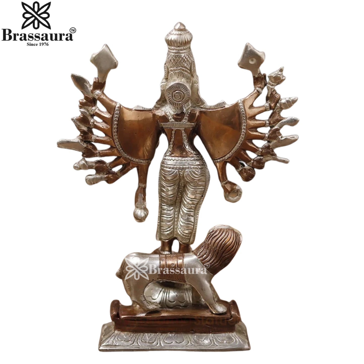 Brassaura™ Pure Brass Durga Mata Idol – 9.5 Inches, 2.84 Kgs | Majestic Home Decor