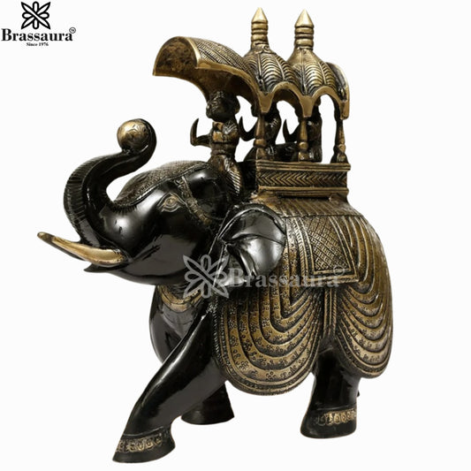 Brass Big Elephant For Home Décor And Gift Items Weight 7.6 kg Height 12 Inch