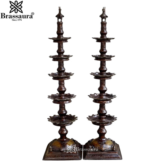 Brass NilaValakku Set Inauguration Deepam Weight 108.38 Kg And Height 61 Inch