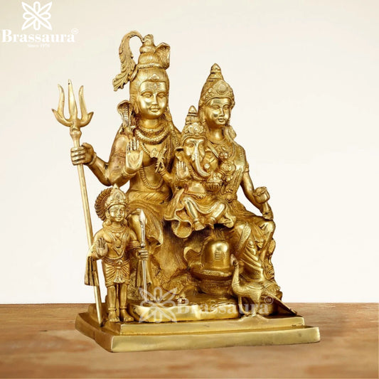 Brass Lord Shiv With Family Statue Weight 16 Kg And Height 15 Inch