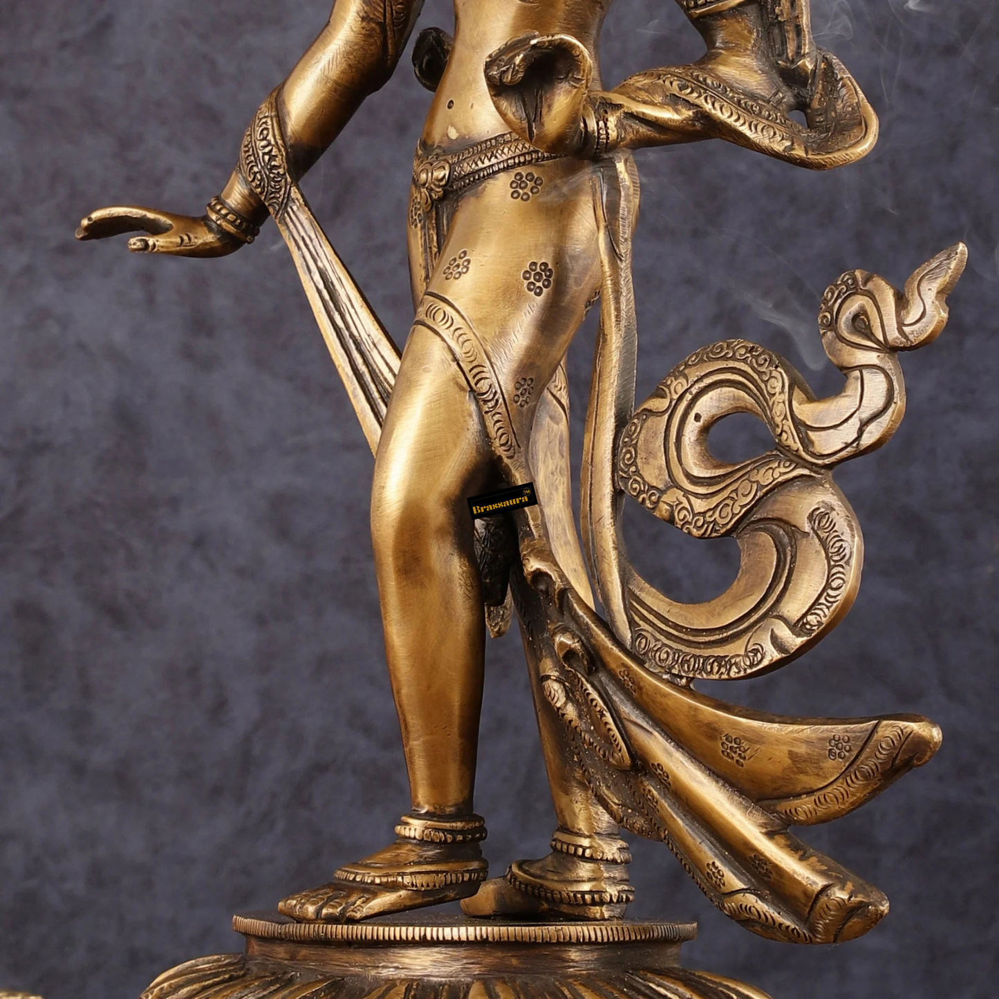 Brassaura™ Pure Brass Tibetan Standing Tara Devi Buddhist Goddess Idol – Height 15 Inches, Weight 4 Kgs