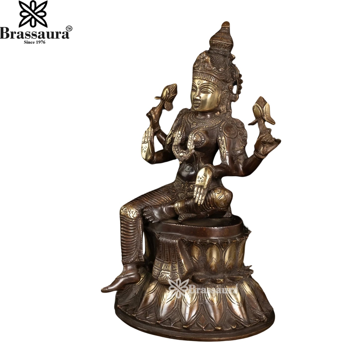 Brass Lakshmi Murti Weight 7.7 Kg And Height 14 Inch