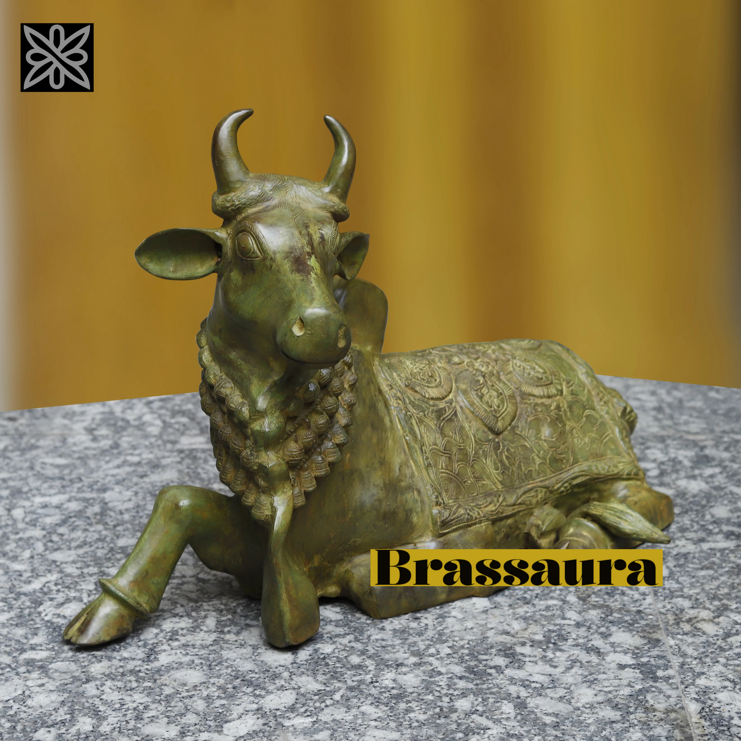 Brassaura™ Brass Nandi Statue | 18 Inches Height | 17.9 Kgs Weight | Elegant Finish