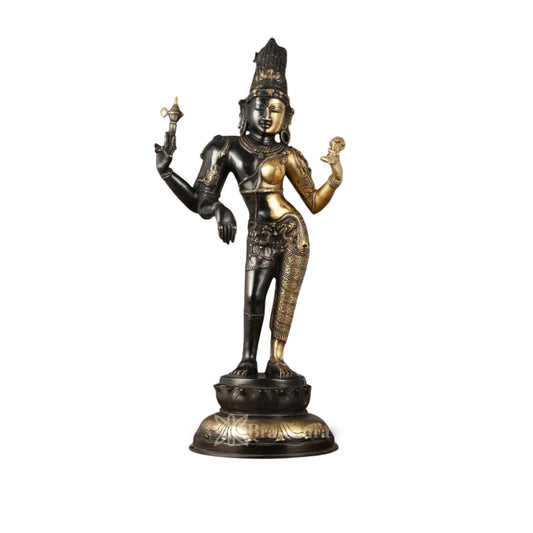 Brass Aardhnareshwar Statue Weight 14 Kg And Height 27 Inch