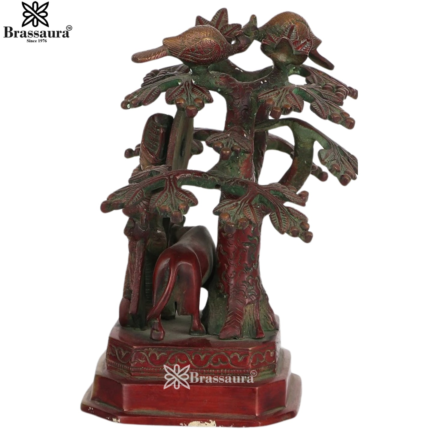 Brass Antique Cow Krishna Murti Weight 3 Kg And Height 10 Inch