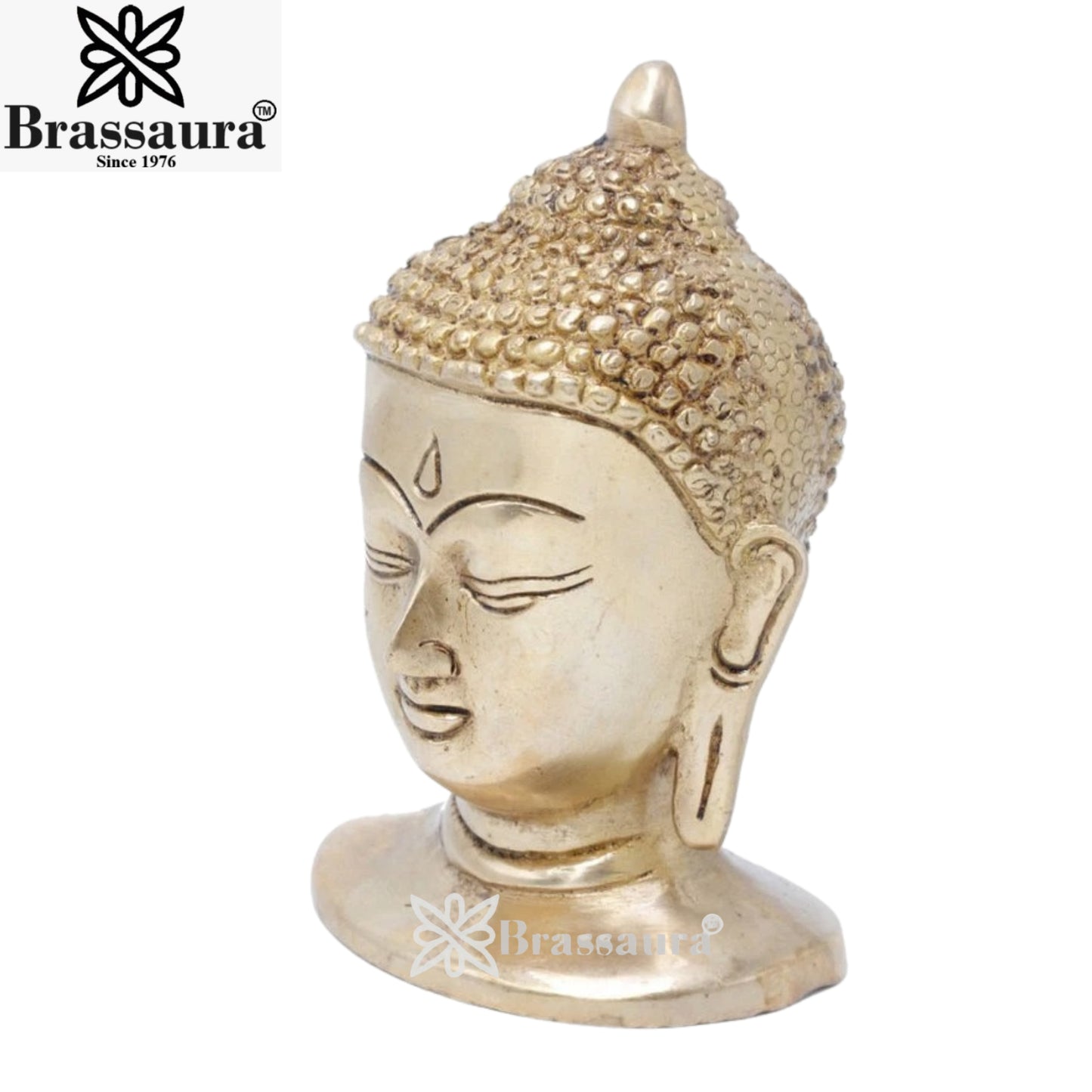 Brass Head Royal Golden Buddha Weight 1 kg & Height 5 Inch