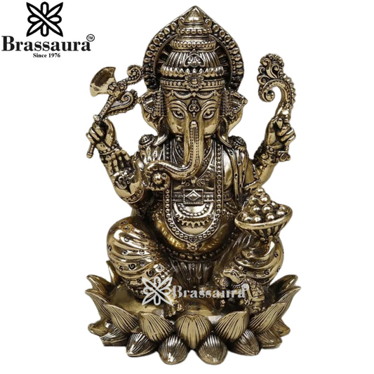 Brass Super fine Ganesha Statue Weight .422 Kg And Height 5 Inch