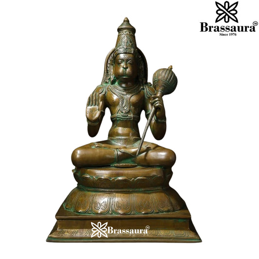 Brass Vintage Hanuman Statue Weight 16.5 Kg And Height 16 Inch