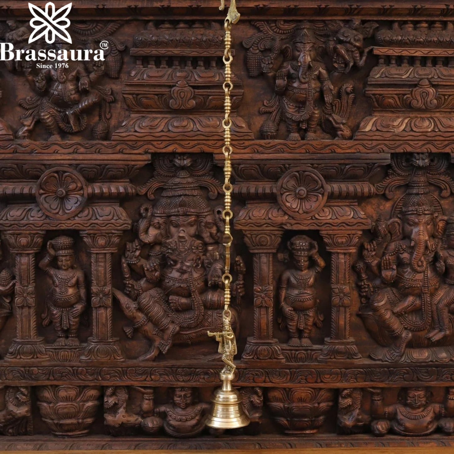 Brass Krishna Bell Murti Weight 13.6 Kg And Height 32 Inch